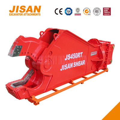 JS430RT Demir çelik ve diğer malzemeleri kesmek için kazıcı metal makasları 40-50 ton kol kurulumları ile