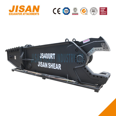 JS430RT Demir çelik ve diğer malzemeleri kesmek için kazıcı metal makasları 40-50 ton kol kurulumları ile