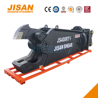 JS430RT Demir çelik ve diğer malzemeleri kesmek için kazıcı metal makasları 40-50 ton kol kurulumları ile