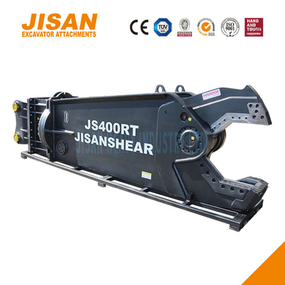 JS430RT Demir çelik ve diğer malzemeleri kesmek için kazıcı metal makasları 40-50 ton kol kurulumları ile