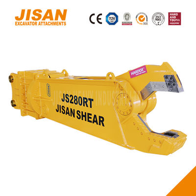 Güçlü Ekskavatör Metal Makasları 360 Derece Dönüş 800T Kesme Kuvveti Hız Valfi Aşınmaya Dayanıklı Çelik Maksimum Verimlilik