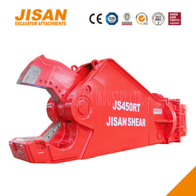 Güçlü Ekskavatör Metal Makasları 360 Derece Dönüş 800T Kesme Kuvveti Hız Valfi Aşınmaya Dayanıklı Çelik Maksimum Verimlilik