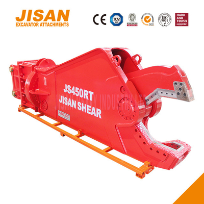 JS430RT Demir çelik ve diğer malzemeleri kesmek için kazıcı metal makasları 40-50 ton kol kurulumları ile